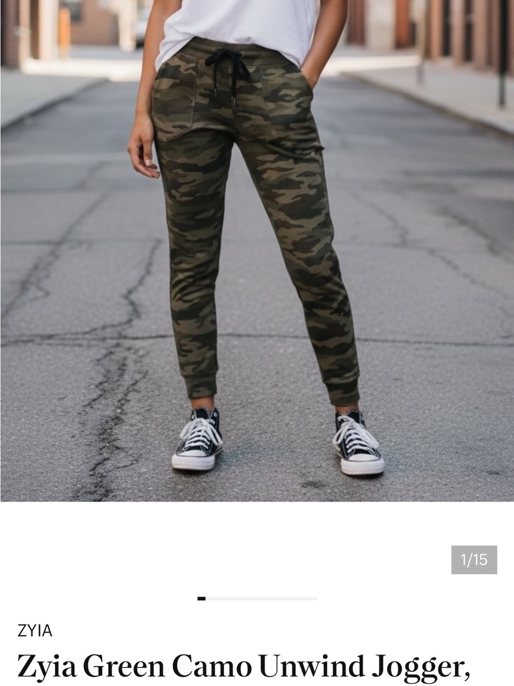 ZYIA Olive Green Camo Active Jogger